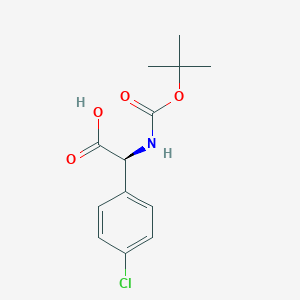 molecular formula C13H16ClNO4 B1588699 (S)-2-((tert-Butoxycarbonyl)amino)-2-(4-chlorophenyl)acetic acid CAS No. 917027-02-2