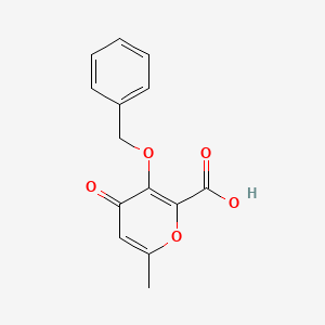 molecular formula C14H12O5 B1588765 3-(苄氧基)-6-甲基-4-氧代-4H-吡喃-2-羧酸 CAS No. 216581-47-4