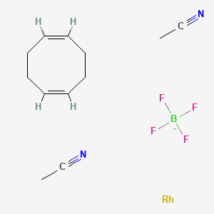 molecular formula C12H18BF4N2Rh- B1588871 双(乙腈)(1,5-环辛二烯)铑(I)四氟硼酸盐 CAS No. 32679-02-0