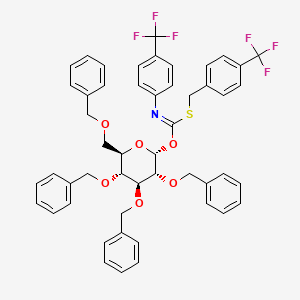 B1588879 2,3,4,6-Tetra-O-benzyl-alpha-D-glucopyranosyl p-Trifluoromethylbenzylthio-N-(p-trifluoromethylphenyl)formimidate CAS No. 468095-63-8