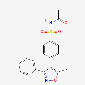 molecular formula C18H16N2O4S B1589196 N-((4-(5-甲基-3-苯基异噁唑-4-基)苯基)磺酰)乙酰胺 CAS No. 198471-06-6