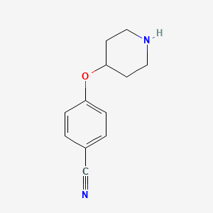 molecular formula C12H14N2O B1589271 4-(Piperidin-4-yloxy)benzonitrile CAS No. 224178-67-0