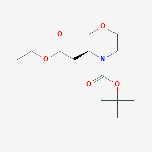 molecular formula C13H23NO5 B1589272 (S)-tert-Butyl 3-(2-ethoxy-2-oxoethyl)morpholine-4-carboxylate CAS No. 761460-04-2