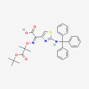 molecular formula C32H33N3O5S B1589310 (Z)-alpha-((2-(tert-Butoxy)-1,1-dimethyl-2-oxoethoxy)imino)-2-(tritylamino)thiazol-4-acetic acid CAS No. 68672-66-2