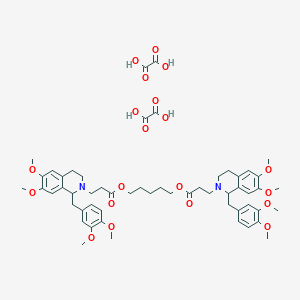 molecular formula C55H70N2O20 B158932 五亚甲基双[1-(3,4-二甲氧基苄基)-3,4-二氢-6,7-二甲氧基-1H-异喹啉-2-丙酸酯]，草酸盐 CAS No. 64228-78-0