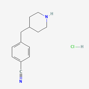 molecular formula C13H17ClN2 B1589326 4-(4-Cyanobenzyl)piperidine hydrochloride CAS No. 333987-04-5