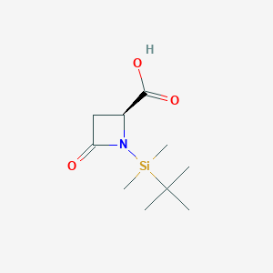 molecular formula C10H19NO3Si B1589353 (2S)-1-[tert-Butyl(dimethyl)silyl]-4-oxoazetidine-2-carboxylic acid CAS No. 82938-50-9