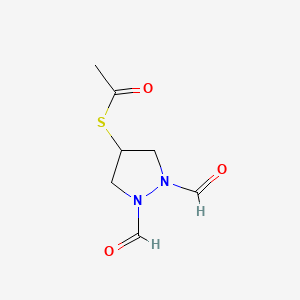 molecular formula C7H10N2O3S B1589360 S-(1,2-diformylpyrazolidin-4-yl) ethanethioate CAS No. 216854-55-6
