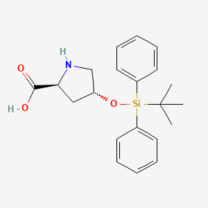 molecular formula C21H27NO3Si B1589454 反式-4-(叔丁基二苯甲硅氧基)-L-脯氨酸 CAS No. 259212-61-8