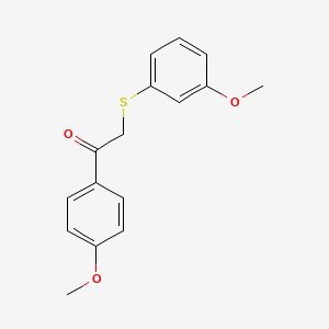 molecular formula C16H16O3S B1589476 1-(4-甲氧基苯基)-2-((3-甲氧基苯基)硫)乙酮 CAS No. 63675-73-0