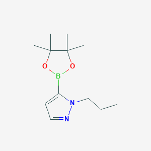 molecular formula C12H21BN2O2 B1589516 1-丙基-5-(4,4,5,5-四甲基-1,3,2-二氧杂硼环-2-基)-1H-吡唑 CAS No. 847818-76-2