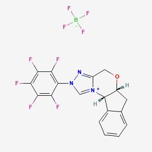 molecular formula C18H11BF9N3O B1589530 (5aR,10bS)-(+)-5a,10b-二氢-2-(五氟苯基)-4H,6H-茚并[2,1-b][1,2,4]三唑并[4,3-d][1,4]恶嗪四氟硼酸盐 CAS No. 872143-57-2