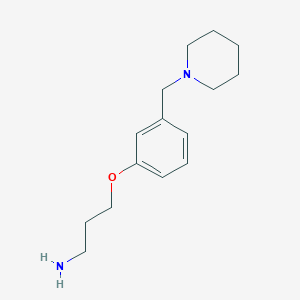 B1589540 3-(3-(Piperidin-1-ylmethyl)phenoxy)propan-1-amine CAS No. 73278-98-5