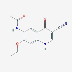 molecular formula C14H13N3O3 B1589568 N-(3-氰基-7-乙氧基-4-羟基喹啉-6-基)乙酰胺 CAS No. 848133-75-5