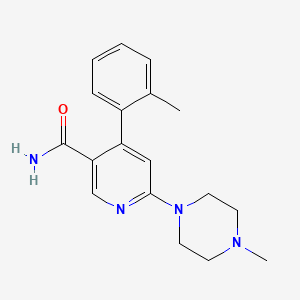 molecular formula C18H22N4O B1589570 4-(2-甲基苯基)-6-(4-甲基哌嗪-1-基)吡啶-3-甲酰胺 CAS No. 342417-01-0