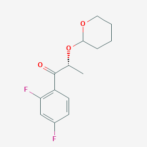 molecular formula C14H16F2O3 B1589597 (2R)-1-(2,4-二氟苯基)-2-((四氢-2H-吡喃-2-基)氧基)丙酮 CAS No. 126918-17-0