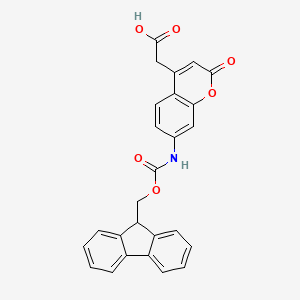 molecular formula C26H19NO6 B1589666 2-(7-((((9H-芴-9-基)甲氧基)羰基)氨基)-2-氧代-2H-色满-4-基)乙酸 CAS No. 378247-75-7