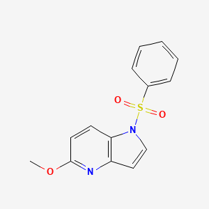 molecular formula C14H12N2O3S B1589715 1-(苯磺酰基)-5-甲氧基-4-氮杂吲哚 CAS No. 372077-49-1