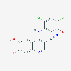 B1589740 4-[(2,4-Dichloro-5-methoxyphenyl)amino]-7-fluoro-6-methoxy-3-quinolinecarbonitrile CAS No. 622369-46-4
