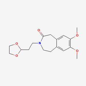 molecular formula C17H23NO5 B1589741 3-(2-(1,3-二氧戊环-2-基)乙基)-7,8-二甲氧基-4,5-二氢-1H-苯并[d]氮杂卓-2(3H)-酮 CAS No. 866462-51-3