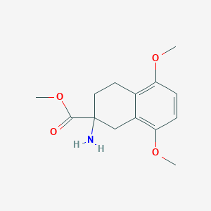 molecular formula C14H19NO4 B1589945 Methyl 2-amino-5,8-dimethoxy-1,2,3,4-tetrahydronaphthalene-2-carboxylate CAS No. 99907-80-9
