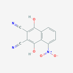 molecular formula C12H5N3O4 B1589957 2,3-Dicyano-1,4-dihydroxy-5-nitronaphthalene CAS No. 4655-62-3