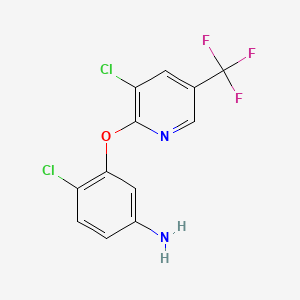 B1590047 4-Chloro-3-((3-chloro-5-(trifluoromethyl)pyridin-2-yl)oxy)aniline CAS No. 87170-48-7