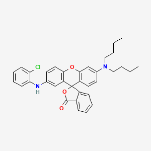 molecular formula C34H33ClN2O3 B1590052 2'-(2-氯苯胺基)-6'-(二丁基氨基)荧光素 CAS No. 82137-81-3