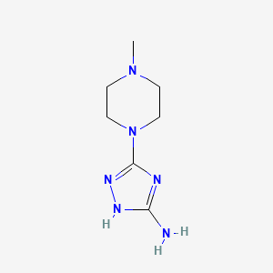 molecular formula C7H14N6 B1590172 5-(4-甲基哌嗪-1-基)-1H-1,2,4-三唑-3-胺 CAS No. 89292-91-1