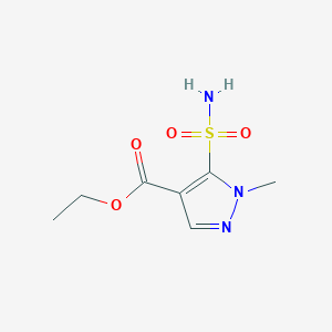molecular formula C7H11N3O4S B1590174 1-甲基-5-磺酰胺基-1H-吡唑-4-甲酸乙酯 CAS No. 88398-81-6