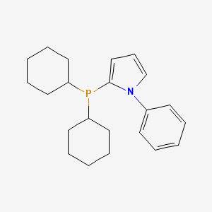 molecular formula C22H30NP B1590278 2-(Dicyclohexylphosphino)-1-phenyl-1H-pyrrole CAS No. 672937-60-9