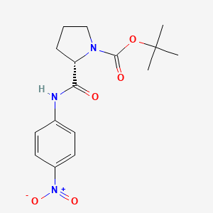 molecular formula C16H21N3O5 B1590349 (S)-tert-Butyl 2-((4-nitrophenyl)carbamoyl)pyrrolidine-1-carboxylate CAS No. 97885-49-9