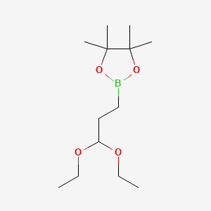 molecular formula C13H27BO4 B1590534 3,3-二乙氧基-1-丙基硼酸频哪醇酯 CAS No. 165904-27-8