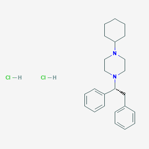 molecular formula C24H34Cl2N2 B159058 Piperazine, 1-cyclohexyl-4-(1,2-diphenylethyl)-, dihydrochloride, (R)- CAS No. 57426-38-7
