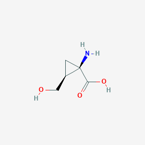 molecular formula C5H9NO3 B159059 (1R,2S)-1-氨基-2-(羟甲基)-环丙烷羧酸 CAS No. 127181-31-1