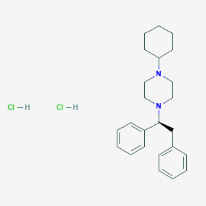 molecular formula C24H34Cl2N2 B159065 (+)-1-Cyclohexyl-4-(1,2-diphenylethyl)piperazine dihydrochloride CAS No. 52694-54-9
