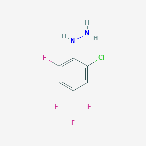 B1590655 (2-Chloro-6-fluoro-4-(trifluoromethyl)phenyl)hydrazine CAS No. 110499-66-6