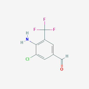 molecular formula C8H5ClF3NO B1590738 4-氨基-3-氯-5-(三氟甲基)苯甲醛 CAS No. 95656-51-2