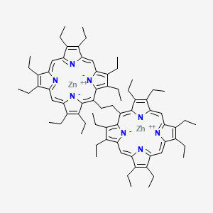 molecular formula C74H90N8Zn2 B1590819 二锌 5,5'-(乙烷-1,2-二基)双(2,3,7,8,12,13,17,18-八乙基卟啉-21,22-二酰亚胺) CAS No. 92995-45-4
