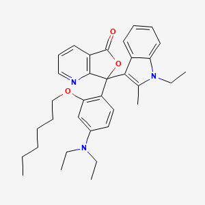 molecular formula C34H41N3O3 B1590822 Furo[3,4-b]pyridin-5(7H)-one, 7-[4-(diethylamino)-2-(hexyloxy)phenyl]-7-(1-ethyl-2-methyl-1H-indol-3-yl)- CAS No. 98660-18-5