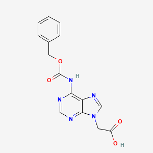 molecular formula C15H13N5O4 B1591012 9H-Purine-9-acetic acid, 6-[[(phenylmethoxy)carbonyl]amino]- CAS No. 149376-67-0