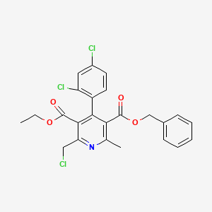 molecular formula C24H20Cl3NO4 B1591021 2-Chloromethyl-4-(2,4-dichlorophenyl)-6-methylpyridine-3,5-dicarboxylic acid 5-benzyl 3-ethyl ester CAS No. 915296-81-0
