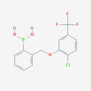 molecular formula C14H11BClF3O3 B1591263 (2-((2-氯-5-(三氟甲基)苯氧基)甲基)苯基)硼酸 CAS No. 849062-11-9