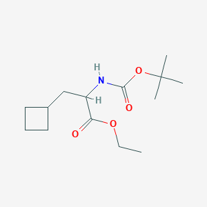 molecular formula C14H25NO4 B1591301 2-((叔丁氧羰基)氨基)-3-环丁基丙酸乙酯 CAS No. 816430-02-1