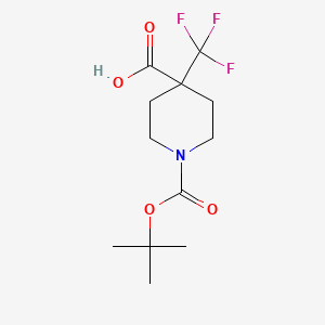 molecular formula C12H18F3NO4 B1591330 1-(叔丁氧羰基)-4-(三氟甲基)哌啶-4-羧酸 CAS No. 495415-51-5