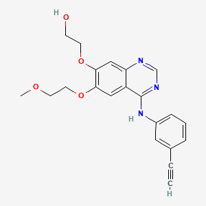 molecular formula C21H21N3O4 B1591332 2-(4-(3-乙炔基苯胺基)-6-(2-甲氧基乙氧基)喹唑啉-7-基)氧基乙醇 CAS No. 183320-29-8