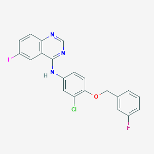 molecular formula C21H14ClFIN3O B159137 N-[3-氯-4-(3-氟苄氧基)苯基]-6-碘喹唑啉-4-胺 CAS No. 231278-20-9