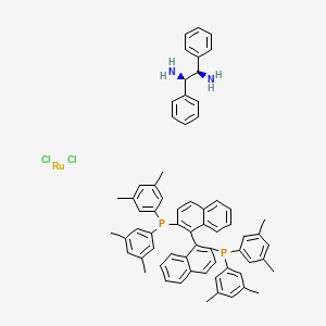 molecular formula C66H64Cl2N2P2Ru B1591378 RuCl2[(R)-DM-BINAP][(R,R)-DPEN] CAS No. 220114-38-5