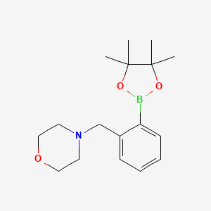 molecular formula C17H26BNO3 B1591394 4-(2-(4,4,5,5-四甲基-1,3,2-二氧杂硼环-2-基)苄基)吗啉 CAS No. 876316-33-5