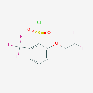 molecular formula C9H6ClF5O3S B1591412 2-(2,2-二氟乙氧基)-6-(三氟甲基)苯-1-磺酰氯 CAS No. 865352-01-8
